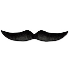 Costume Hairy Black Mustache Stick On 5.5" Mustache Prop Halloween Costume