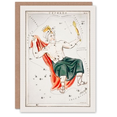 Sidney Hall Kunstkarte Vintage Cepheus Sternbild Illustration