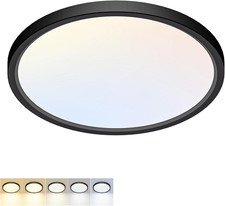 LED Flush Mount Ceiling Light,12Inch 24W,3000K/3500K/4000K/5000K/6500K 5 Color T