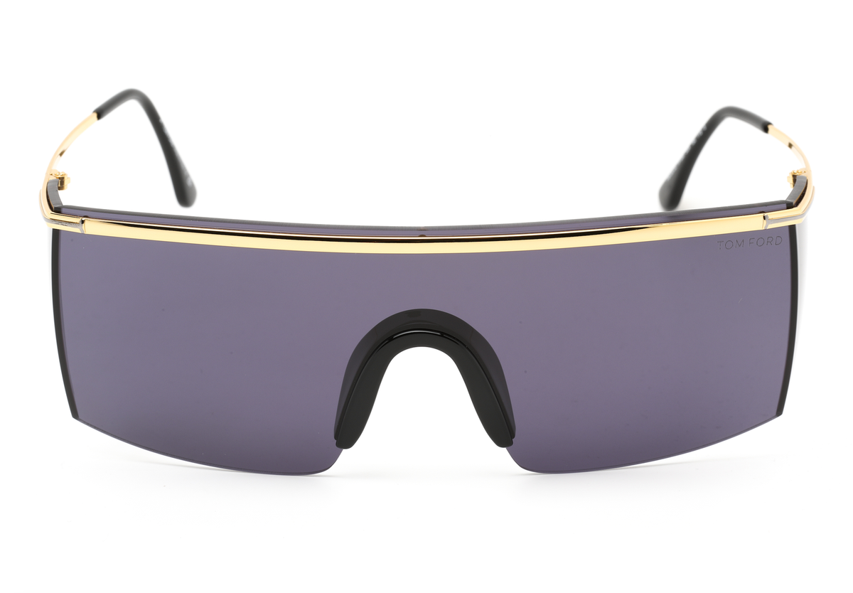 TOM FORD PAVLOS-02 FT0980 30A Sunglasses Gold Frame Gray Blue Lenses