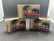 Maxell HGX-Gold TC-30 VHS-C Premium High Grade Camcorder Tapes 30 Min Lot of 3