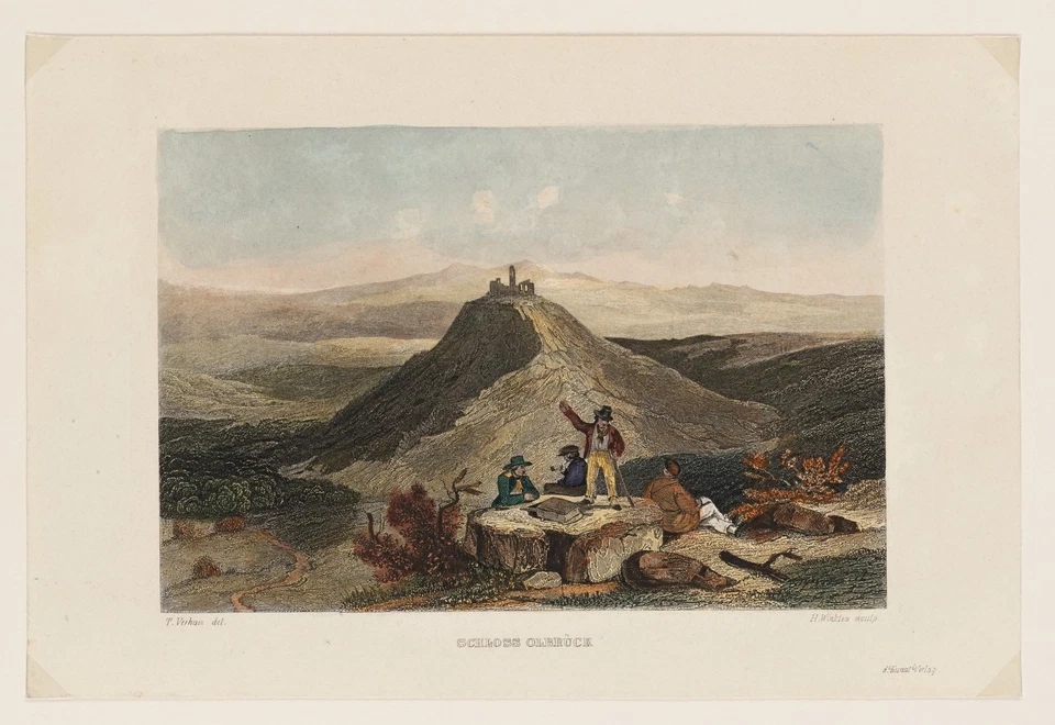 WINKLES (*1801) nach VERHAS (*1811), Romantische Ansicht des Schloss Olbrück, Ss - Bild 2 von 4