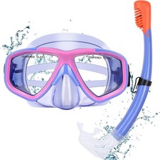 Youth Snorkel Set for Ages 7-16, Snorkeling Gear for Kids with Panoramic View Ma