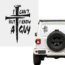 Faith Cross Car Decal Vinyl Sticker with Bible Verse, Durabl Style: 2Pcs Black