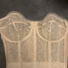 Vtg WARNERS Cinch Bra Merry Widow Corset Garters Embroidered A Warner Original