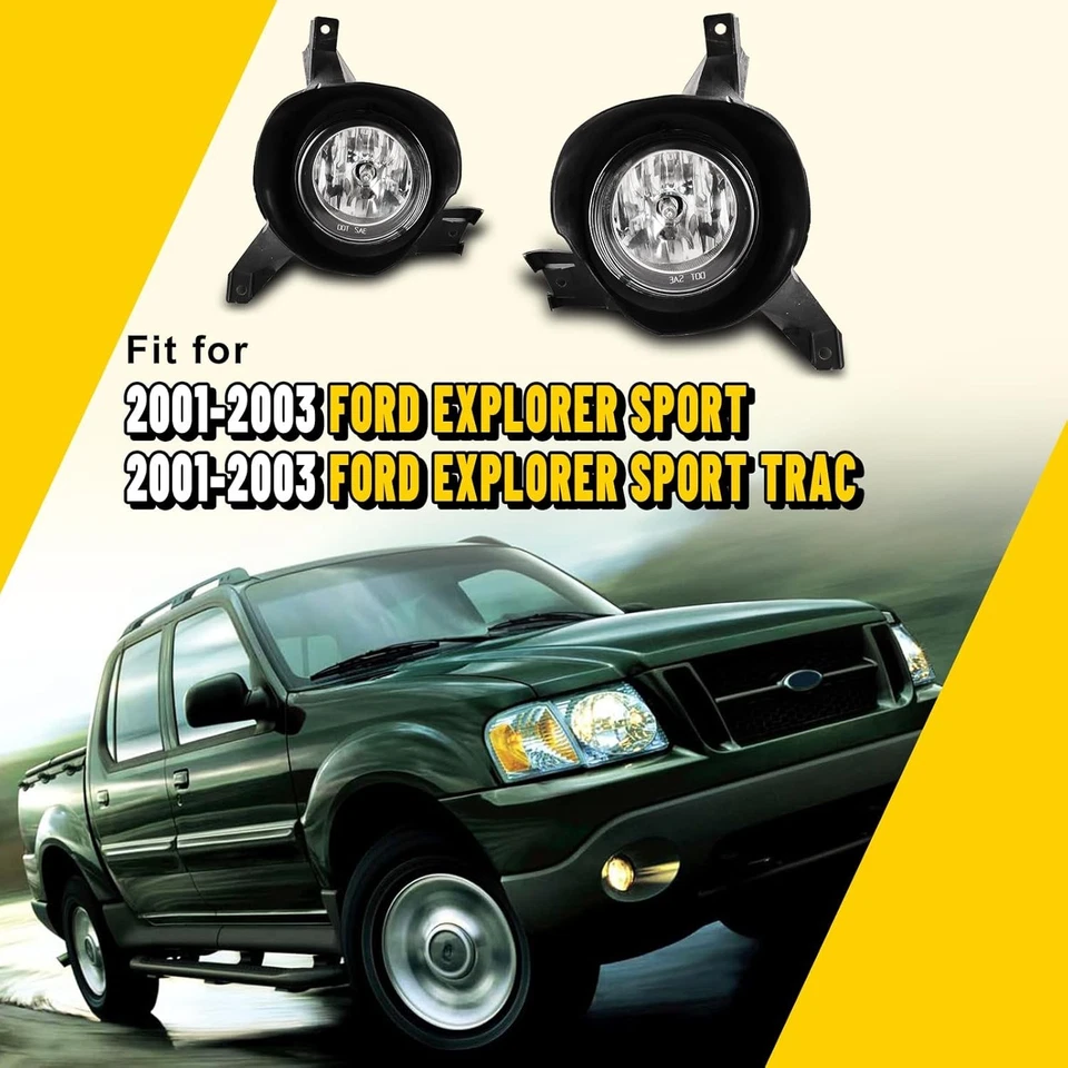 2-PACK Clear Fog Lights For 2002-2005 Ford Explorer Front Bumper Driving Lamps - Image 2 of 4