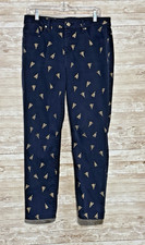 Chicos So Slimming Girlfriend Ankle Jeans Sz 1 8 Tassel Print Dark Wash