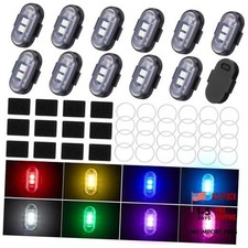 12 Pcs Wireless LED Strobe Lights with Remote Control 8 Colors Black Ordinary