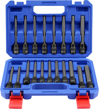 19 Piece Extra Long Hex Bit Socket Set Premium S2 Bits 19 Piece Extra Long Hex Bit Socket Set Premium S2 Bits