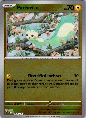 Pachirisu Reverse Holo Common ME01: Mega Evolution 051/132 NM | eBay