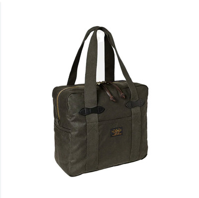 バッグ FILSON TOTE BAG Filson Tin Cloth Tote Bag w Zipper Leather Otter Green Waxed