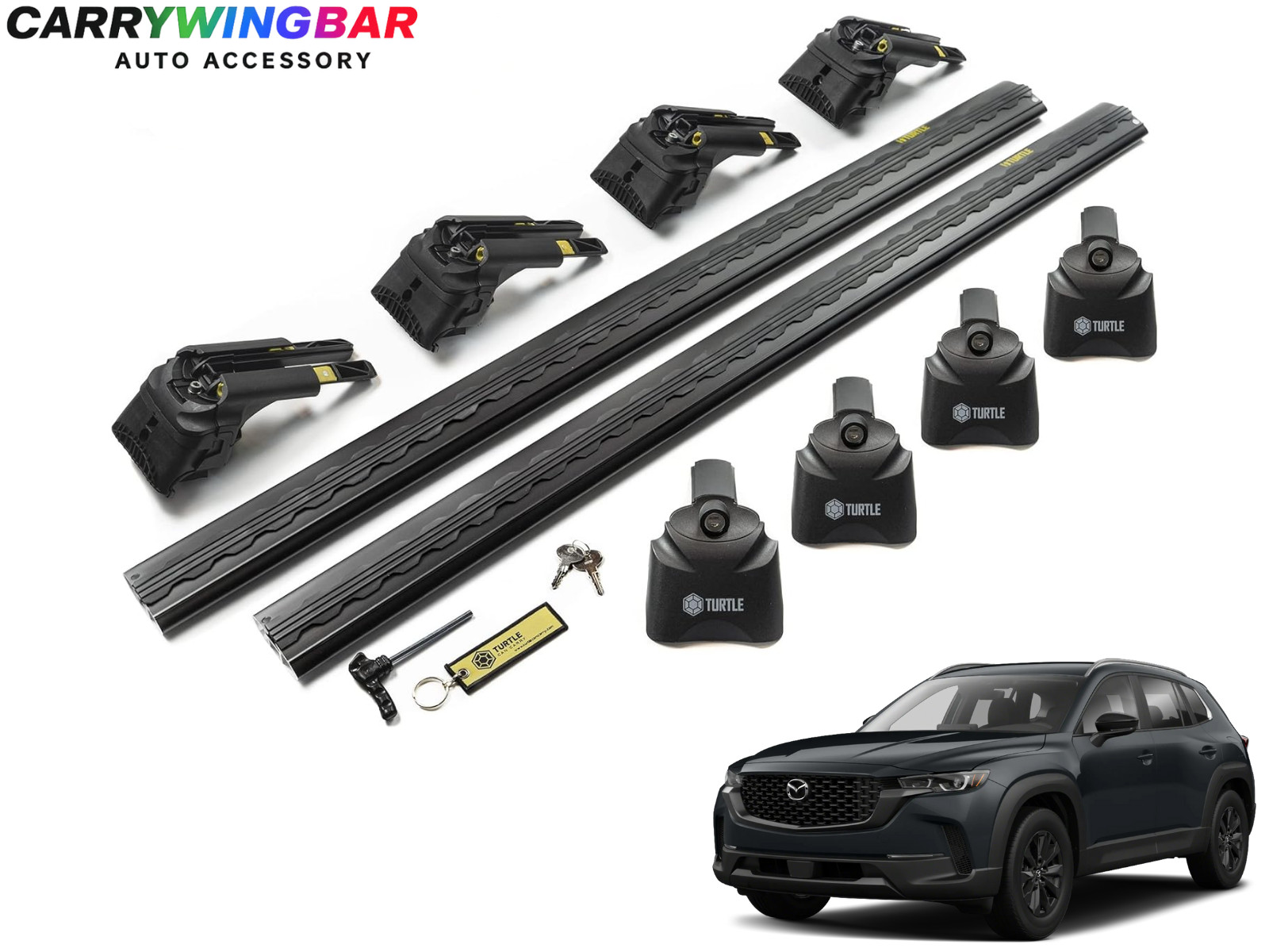 Black Roof Rack Cross Bars Aluminum Carrier to fit Mazda CX-50 2022-2025
