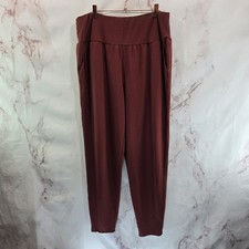 Garnet Hill Pants Womens Large Red Slouchy Joggers Pocket Lounge Tencel
