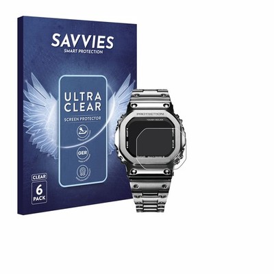 6x Schutzfolie für Casio G-Shock GMW-B5000D-1ER Displayschutz