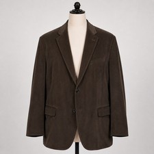 Lauren Ralph Lauren Mens Brown Velour Corduroy Blazer Sport Coat 48R Paisley