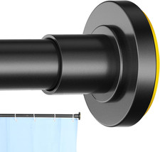1" Heavy Duty Black Shower Curtain Rod 31 to 80 Inch,Adjustable Stainless Stee