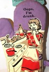 BLUE Q Humor OVEN MITT Oops, I'M DRUNK Retro Housewife Cooking 2019 NEW w/tags — photo 5