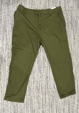 New Old Navy High Rise OG Chino Ankle Pants XLarge Green Womens Pull On Casual