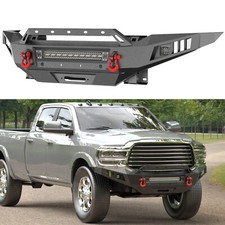 Front Bumper W Winch Plate Led Lights D-rings For Dodge Ram 2500 3500 2019-2024
