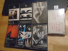 RARE oop U2 7x CASSETTE TAPE LOT October BOY Wide Awake UNDER Achtung with LIVE