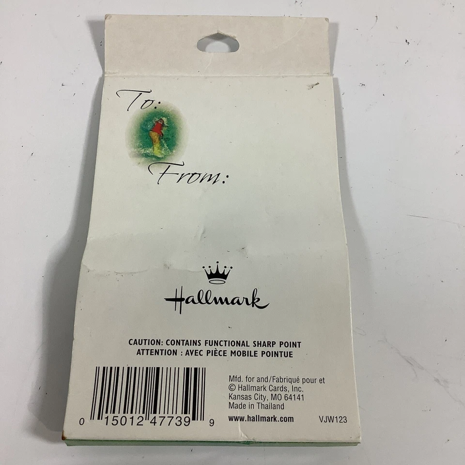 Pin Pair  Hallmark Enamel Green Fairways w/ Flag & Gold Tone Golf Bag Tie Tacks - Image 3 of 3