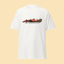 Image of 2025 F1 Scuderia Ferrari Leclerc 16 Race Car illustration, Unisex T-Shirt