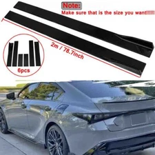 For Lexus IS350 F-Sport 2021-2023 78.7" Glossy Black Side Skirt Extension Lip