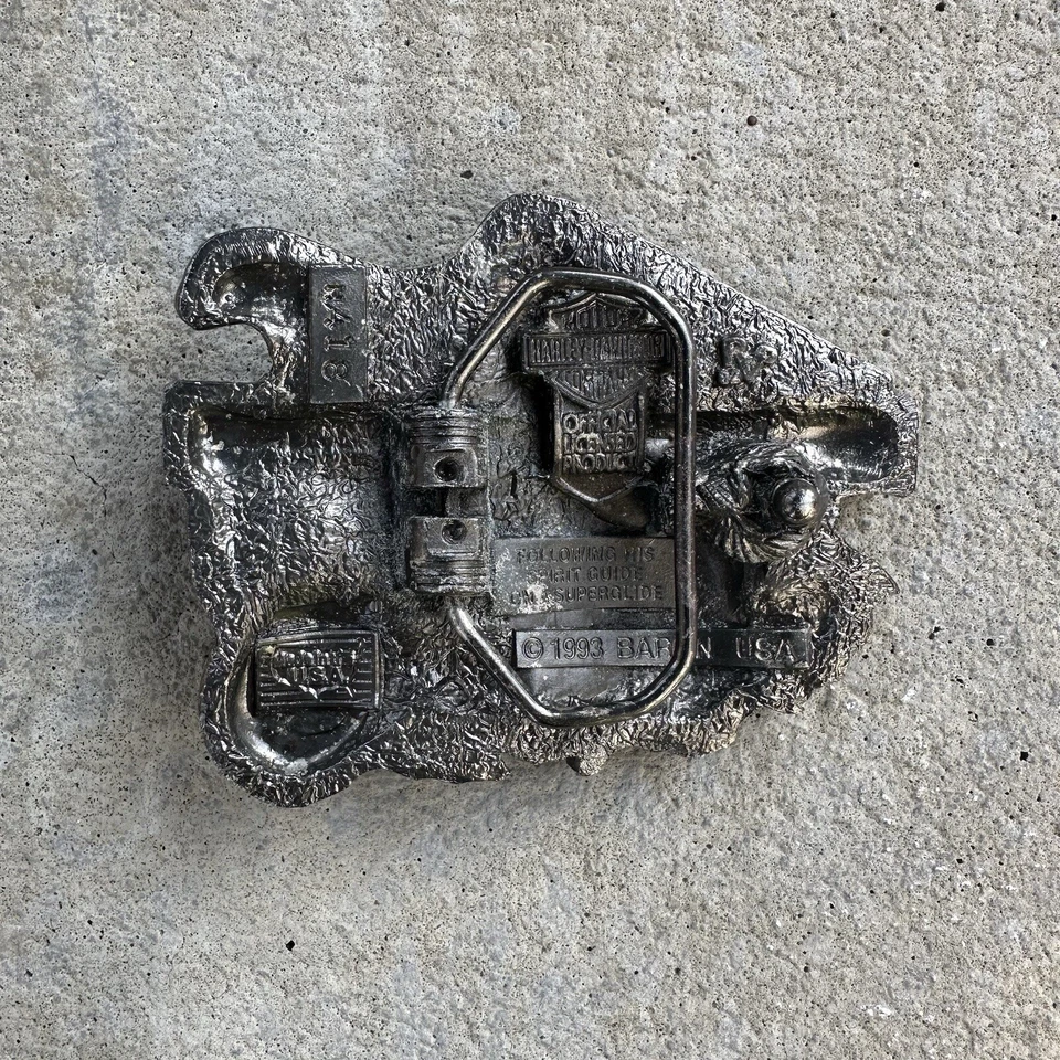 Harley Davidson Motorcycles Freedom Rider 1993 de colección hebilla de cinturón de metal EE. UU.  Foto 3 de 4