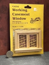 Casa delle bambole miniatura funzionante finestra a battente #5050 scala 1:12 un pollice D79
