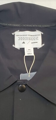 Adidas Size 2XL Adicross Golf Men's Coach Jacket Black