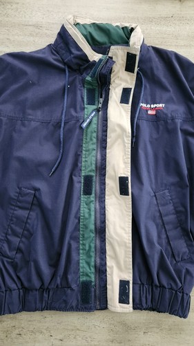 Vintage 90s Polosport Ralph Lauren Navy Full Zip Windbreaker Golf Jacket Sz XL - Picture 7 of 16