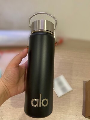 Black Matte Stainless Steel Insulated Water Bottle with Handle