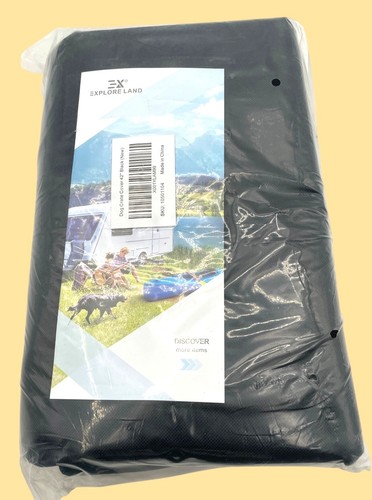 Explore Land Dog Crate Cover 42" Black Durable & Lightweight Design- New