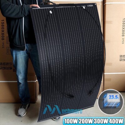 200W 400W Flexible Mono Solar Panel 18V Home RV Rooftop Camping Off-Grid Power