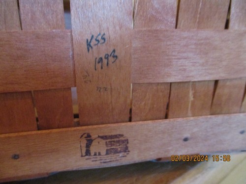 Longaberger Spring Basket Heartland Weave 1993 useful size *shipping included!* - Picture 7 of 10