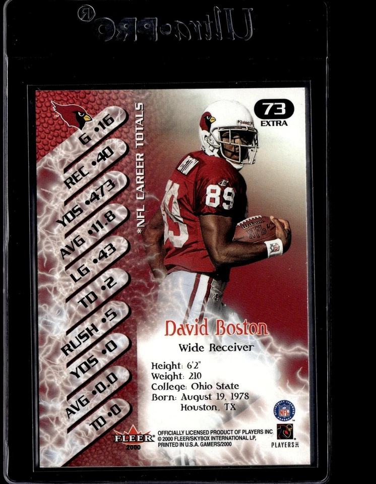 2000 Fleer Gamers Extra #73 David Boston - Image 2 of 2