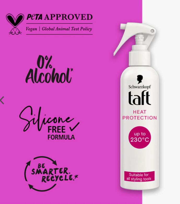 Schwarzkopf Taft Heat Protection protective spray  hair stressed by heat,250ml