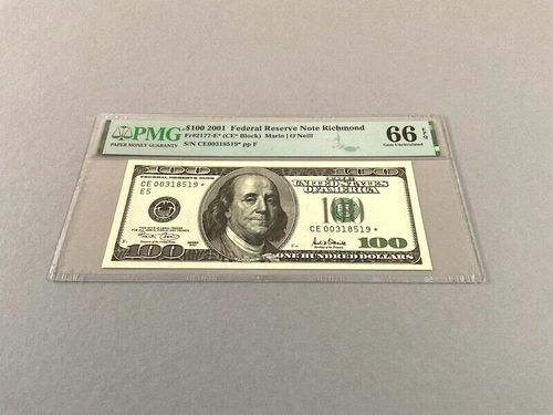 U.S. 100 Dollars Federal Reserve Note FR 2177-E* *Star Note* - 2001 PMG 66 EPQ - Picture 2 of 4