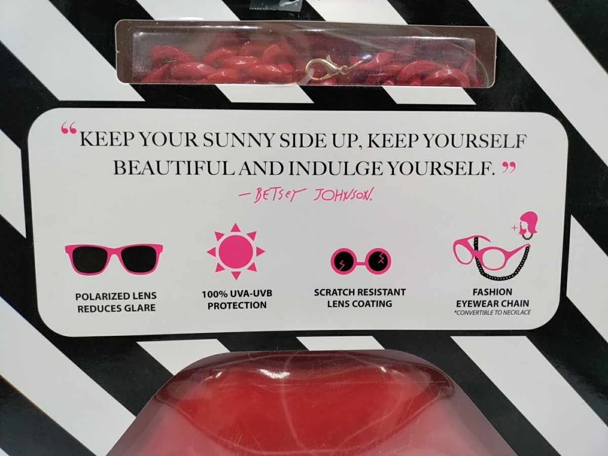 Betsey Johnson XOXO Metal Sunglasses Case & Chain Black And White NIB Betsey Johnson XOXO Metal Sunglasses Case & Chain , BE302  main image 2