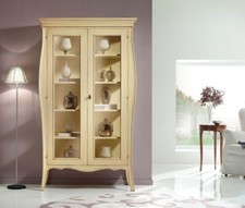 VETRINA AVORIO ANTICATO LEGNO MASSELLO