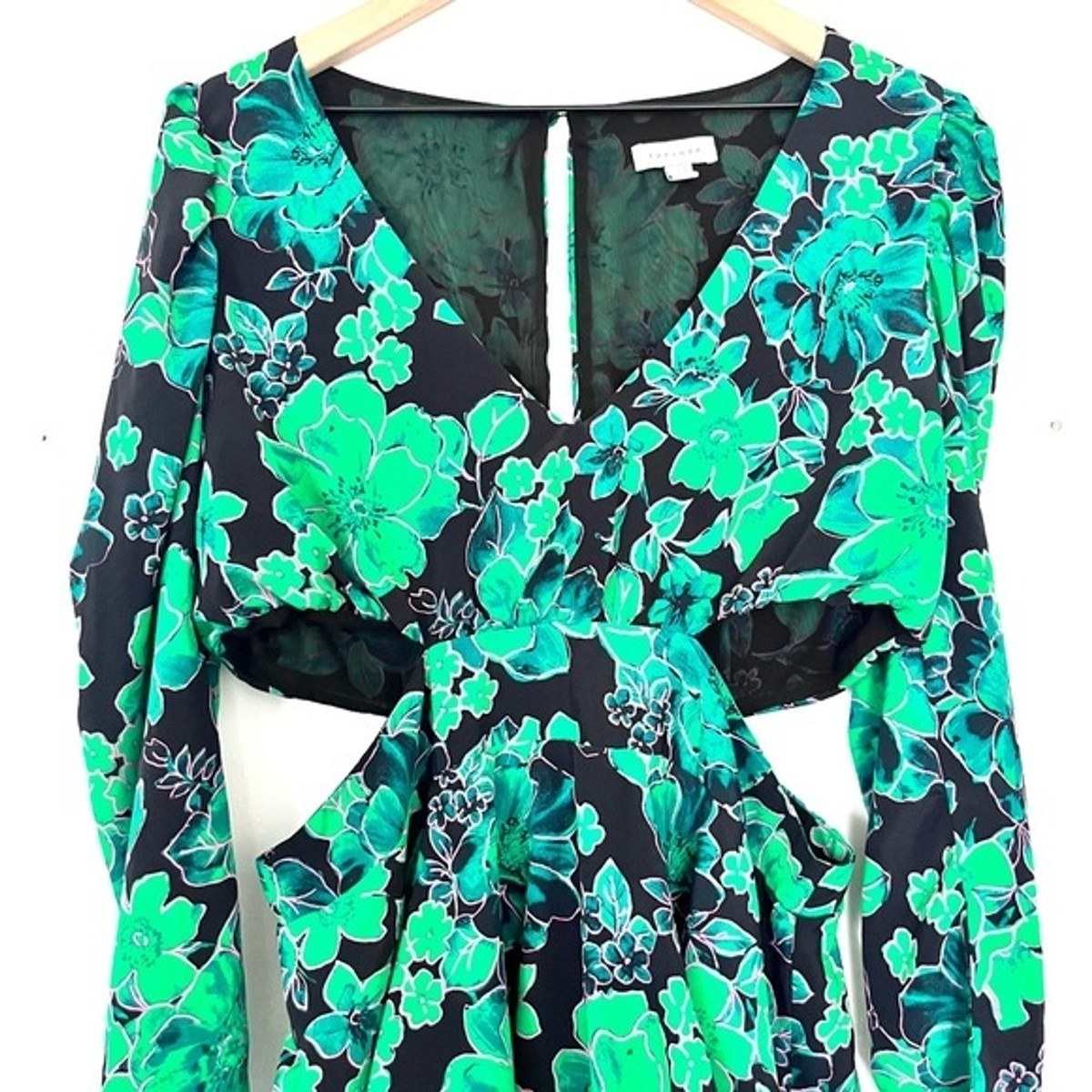 topshop floral cut out dress Topshop graphic floral cut out pinny dress in multi