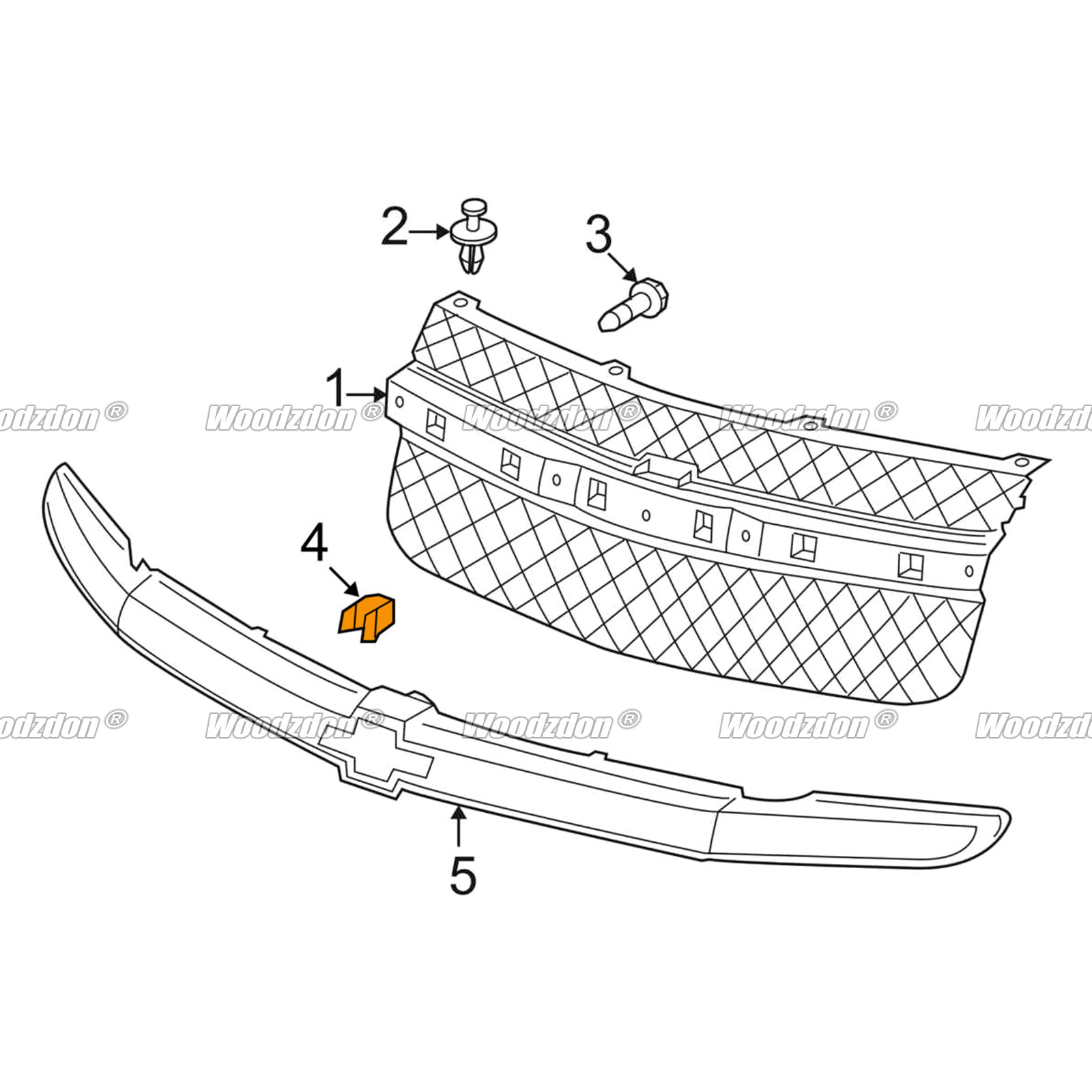 20 For Chevrolet Equinox For GM 5482087 Front Grille Moulding Trim Clip ...