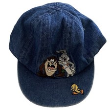 Vintage 2000 Looney Tunes Warner Bros Vintage Hat Infant Baby Denim 0-12 Months