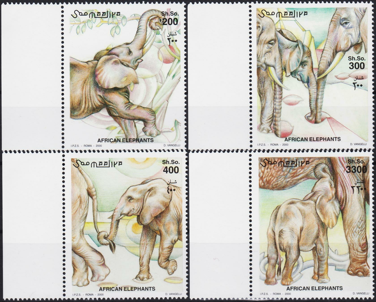 Somalia 2000 African Elephants Wildlife Animals Nature 4v set MNH | eBay