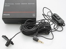 Cased Philips Powered Tie Clip On Electret Condenser Microphone Mic Sbc3061