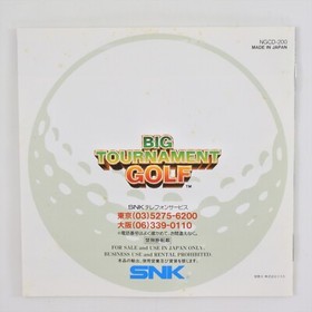 BIG TOURNAMENT GOLF Neo Geo CD 7385 nc