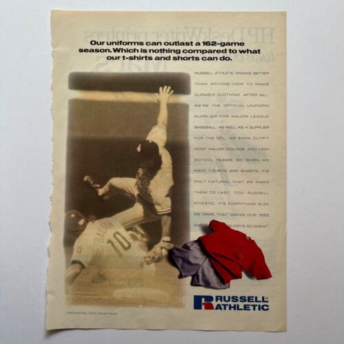 Annonces imprimées vintage Russell Athletics et HP Printers Magazine 1993 publicité - Photo 1 sur 15
