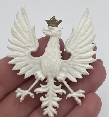 Vintage Estate Polish Eagle Crown Pin Celluloid