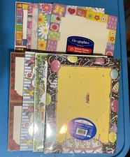 Lot of 8 NIP Designer Computer or  Regular Paper Flowers Balloons Houses