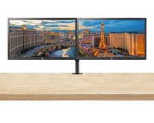 New HP 22uh 21.5" Monitor 2-Pack Bundle w/ Desk Mount Clamp Dual Monitor Stand
